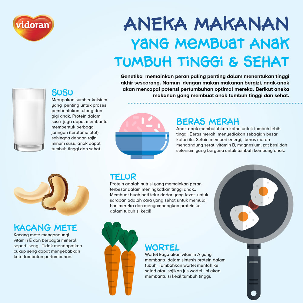 Aneka Makanan yang Membuat Anak Tumbuh Tinggi & Sehat