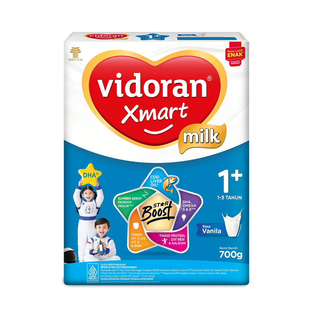 Susu vidoran Xmart 1+ Rasa Vanilla