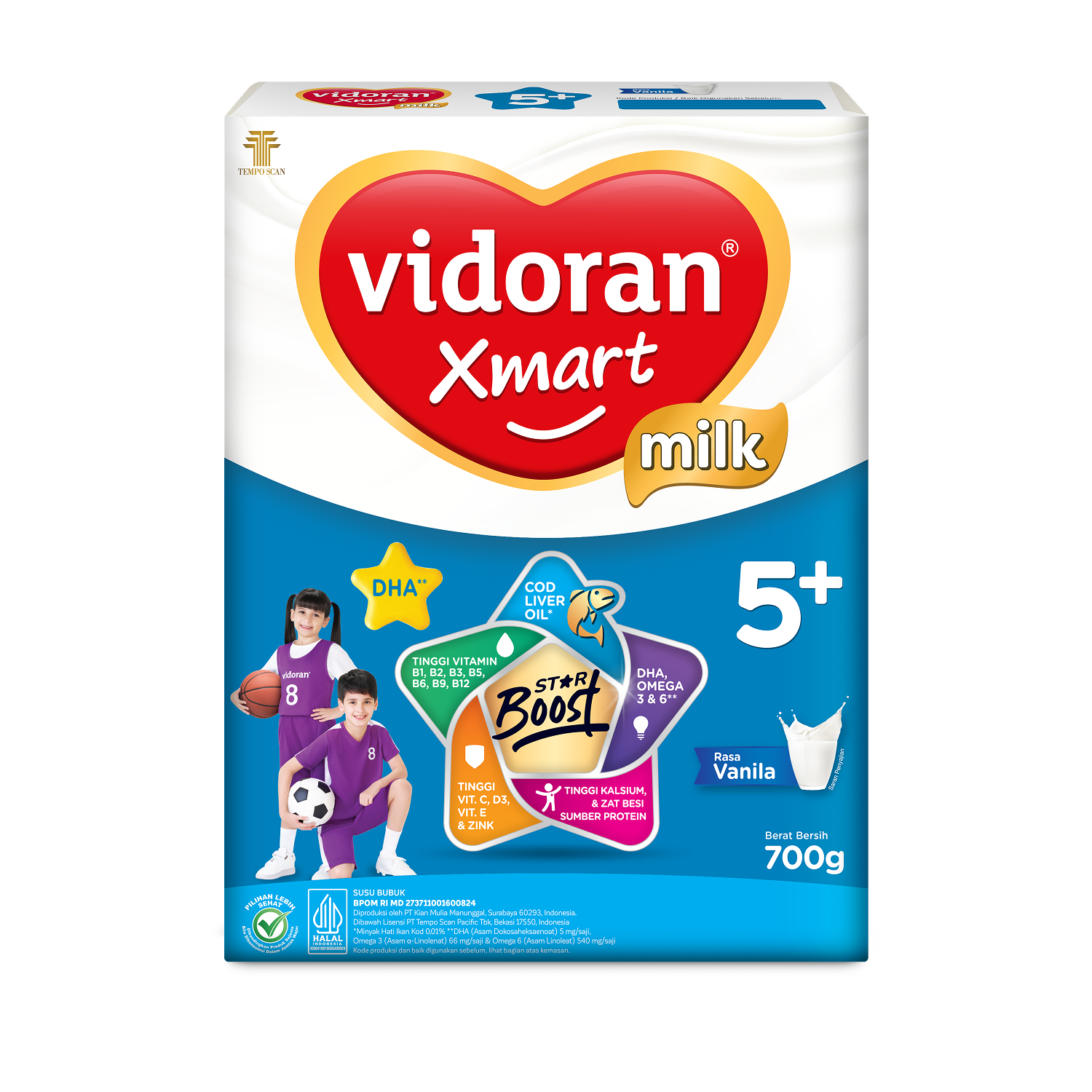 Susu vidoran Xmart 5+ Rasa Vanila