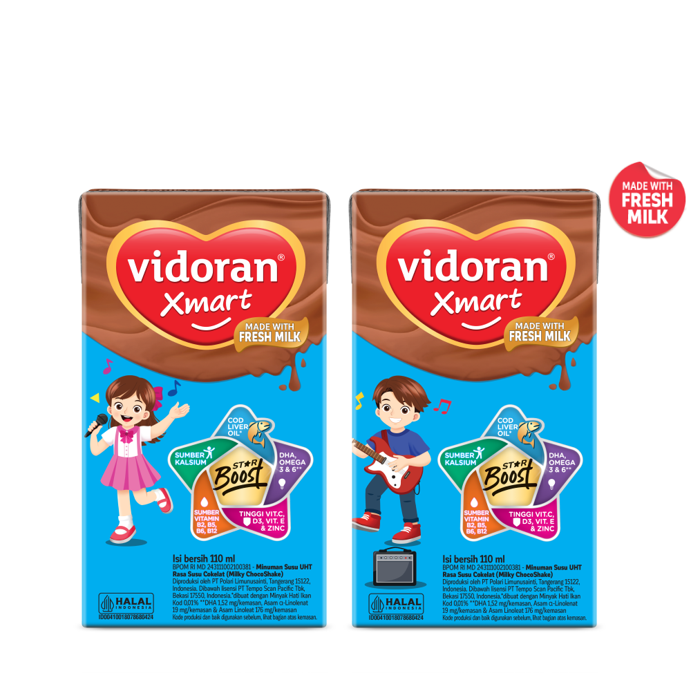 Susu vidoran Xmart UHT Rasa Milky ChocoShake