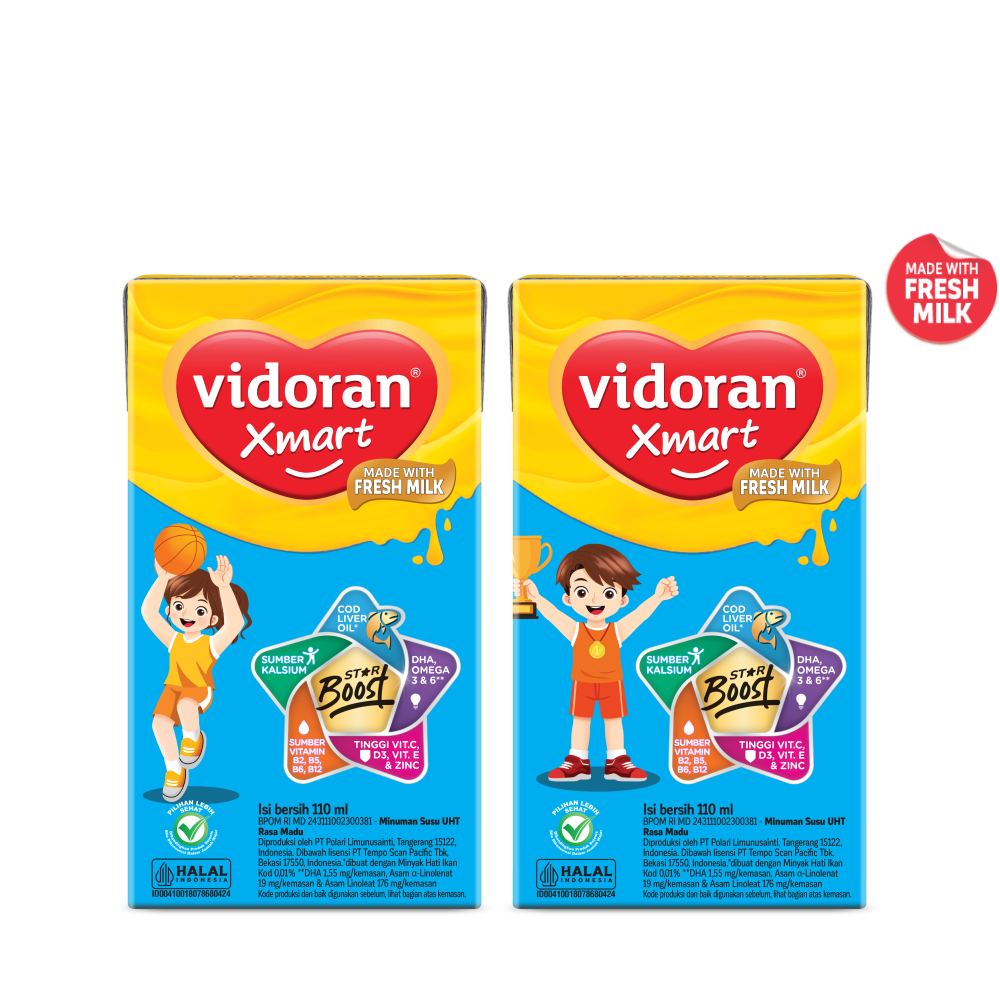 Susu vidoran Xmart UHT Rasa Madu