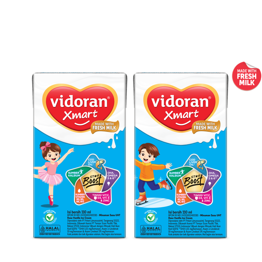 Susu vidoran Xmart UHT Rasa Vanila Ice Cream